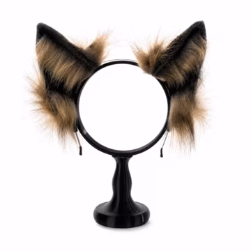 Realistic Wolf Ears Headband | Brown Faux Fur Anime Cosplay Prop | Convention Accessory | Posable Animal Ear