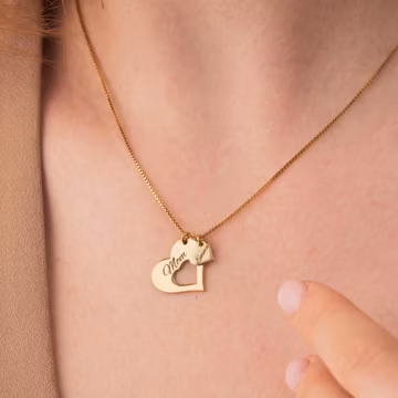 Custom Family Name Necklace with Heart, Personalized Family Heart Necklace, Engraved Heart Name Necklace With Box Chain, Multi Name Necklace