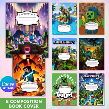 Composition Notebook Cover, Composition Book Cover, Canva Composition Notebook cover Designs, Back to School Printable, Digital Download