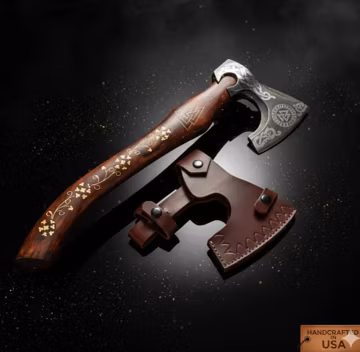 Custom Engraved Viking Axe | Reenactment Cosplay Prop | Unique Décor | July 4th Present