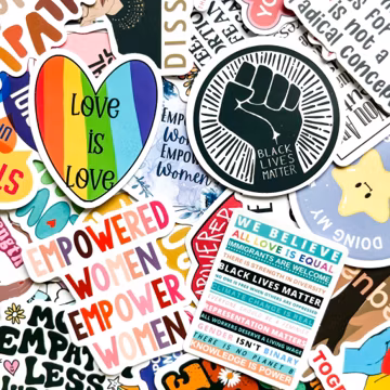 Pack of 50 Social Justice Stickers, Equality Quote Stickers, Activism Message Stickers, Waterproof Stickers for Collectors, Activist Fans
