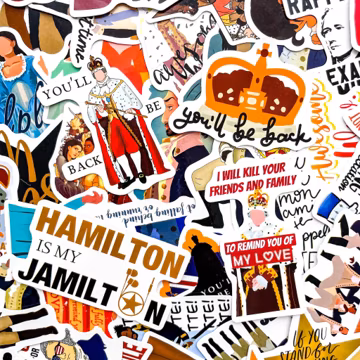 Pack of 50 Hamilton Musical Art Stickers, Founding Fathers Stickers, Quote Stickers, Waterproof Stickers for Hamilton Fans, Collectors