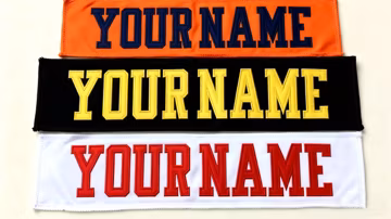 Custom Sew-On Football Jersey Name Patch β Personalized Embroidered Name Tag for Jerseys, Backpacks, and Uniforms β Choose Your Size & Color