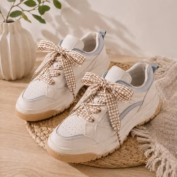 Brown Gingham Shoe Lace