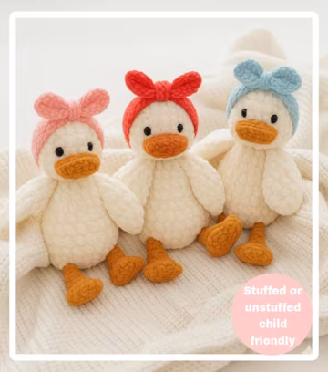 Sleepy Duck Crochet Pattern, Amigurumi Plush Toy (PDF Pattern)
