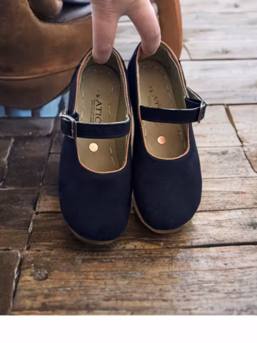 Handmade Black Suede Leather Grounding Barefoot Mary Jane Flats - Women's Earthing Minimalist Shoes Zero Drop