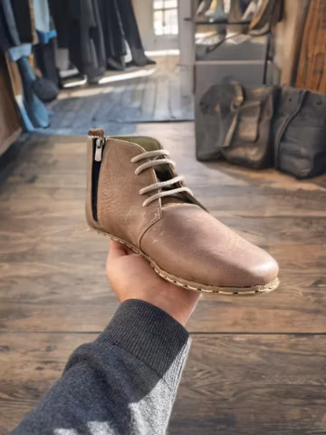 Women's Vision Leather Grounding Boots with Zipper - Handmade Leather Barefoot Shoes