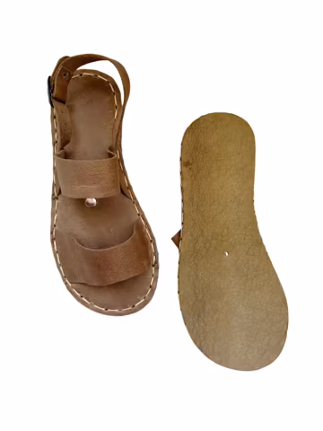 Mens Handmade Leather Grounding Sandals Copper Rivet Minimalist Barefoot Earthing Shoes