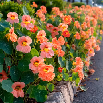 Salmon Baby Nasturtium 25 Seeds | Peachy Pink Double Flowers