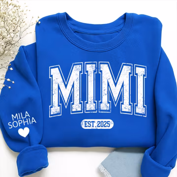 Mimi est with Grandkids’ Names, Custom Gift for Grandma Sweatshirt, Mothers Day Shirt, Mother's day gift, Grandma Gift, Gift for Mothers