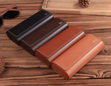 Personalized Leather Glasses Case with Magnetic,Custom Name Eyeglass Case,Monogram Sunglasses Case,Retro Eye Glasses Case