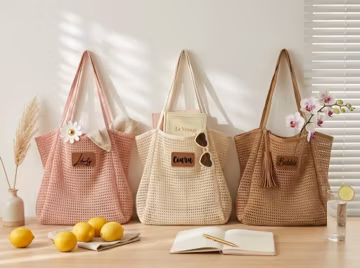 Personalized Beach Tote Bag, Sandproof Nylon Mesh, Bridesmaid Gifts, Summer Travel Bag