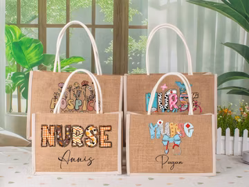 Personalized Nurse Tote Bag, Custom Name Nursing Student Gift, RN Graduation Gift