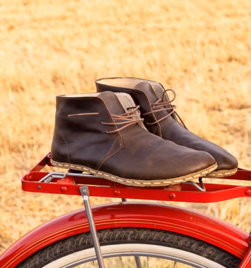 Men Earth Grounding Barefoot Boots: Handmade Buffalo Leather Sole Wide Toe Box