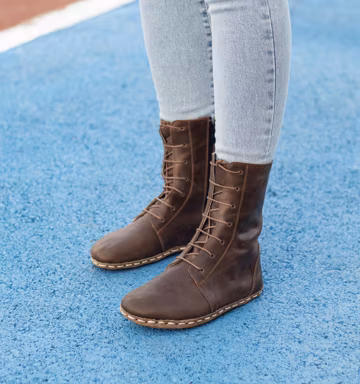 Leather Boots Women: Grounded Copper, Wide Toe Box Barefoot – Earth Balance Comfort - Earth