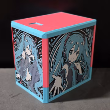 Hatsune Miku MTG Deck Box | Secret Lair Commander Deck Box | 3D Printed TCG Card Storage Top Loader Display