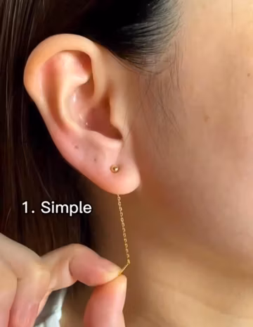 Gold Ball Threader Earrings, Multi Way Ear Chain, Delicate Minimalist Dangle Earrings, Convertible Threader, Unique Gift for Her Jewelry
