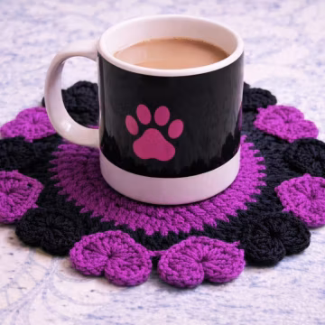 Handmade Crochet Heart Coaster, Valentine's Day Table Decor, Cozy Home Accent