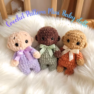 Crochet Mini Baby Doll Pattern PDF, Amigurumi Baby Tutorial, Plush Baby Crochet Pattern, Cute Baby Shower Gift DIY
