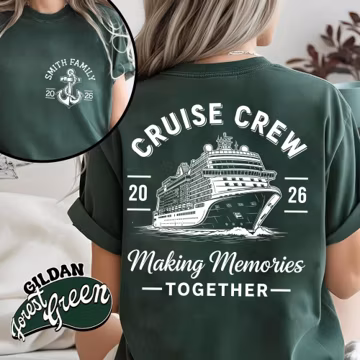 Comfort Colors Personalized Cruise Shirts Family, Custom Family Cruise Tee Front Back, Making Memories Vacation T-Shirt