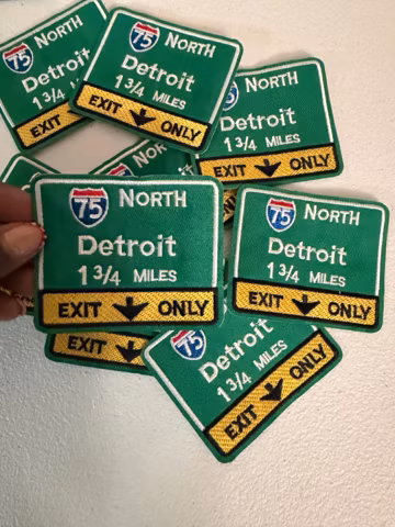 Detroit Exit Sign Embroidered Patch – I-75 North Design