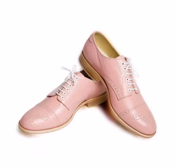 New Handmade Men's Pink Leather Lace Up Oxford Dress Shoes