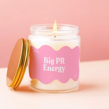 PR Candle Big pr Energy Funny Publicist Gift PR Girl Agency New Job Comms Team Colorful Dopamine Decor Cute Desk Aesthetic Gift Idea CC332