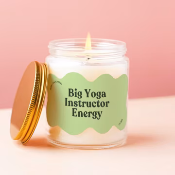 Yoga Candle Big Yoga Energy Funny Yoga Teacher Gift YTT Graduation 200 HR Cert Studio Colorful Groovy Aesthetic Cute Yoga Studio Decor CC363