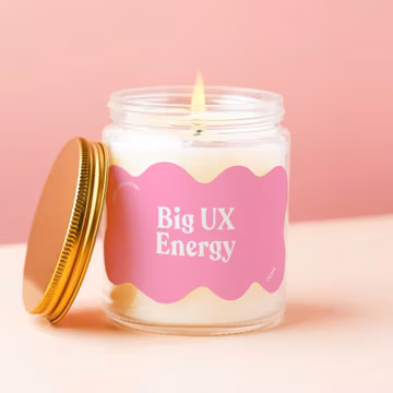 UX Candle Big UX Energy Funny UX Designer Gift Bootcamp Grad Job Product Design Colorful Squiggle Aesthetic Cute Designer Desk Decor CC358