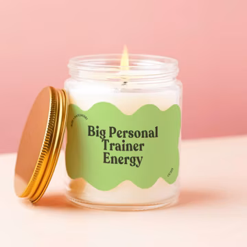 Trainer Candle Big Trainer Energy Funny Personal Trainer Gift CPT Certified Gym Owner Colorful Groovy Aesthetic Cute Gym Decor Idea CC323