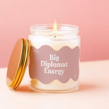Diplomat Candle Big Diplomat Energy Funny Foreign Service Gift FSO Congrats Embassy Post Colorful Aesthetic Cute IR Major Grad Idea CC273