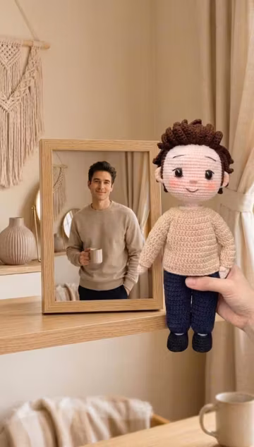 Look Alike Crochet Doll, Custom Couple Doll, Personalized Mini Me Gift, Handmade Crochet Plush