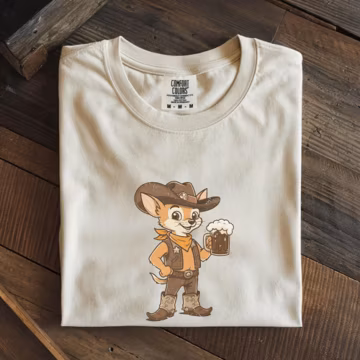 Funny Cowboy Chihuahua Shirt, Beer Drinking Chi Dog Tee, Western Vintage Graphic Tee, Retro Cartoon Animal Shirt