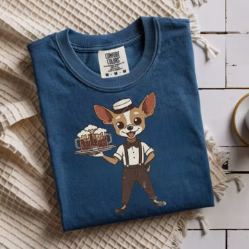 Chihuahua Shirt Beer Waiter Funny Retro – Chihuahua Lover Gift, Cute Chihuahua Tee, Dog Mom and Dad