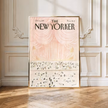 The New Yorker Vintage Opera Magazine Cover, Trendy Room Decor (Digital Download)