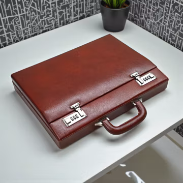 Customized Leather Briefcase For Men, Leather Attache Briefcase for Laptop and MacBook, Executive Office Handbag, Brown Briefcase for Men