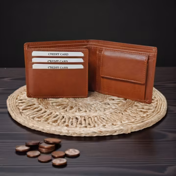 Genuine Leather Bifold Wallet with Card Holder, Coin Pocket & ID Window - RFID Protected Wallet for Men - Groomsmen Gift - Mens Wallet