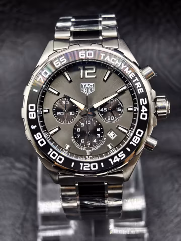 Vintage Tag Heuer Formula 1 Tachymeter Chronograph Quartz Date Indicator Black Dial Men's Wrist Watch Free Shipping