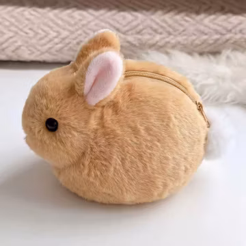 Bunny-shaped coin purse, plush headphone pouch, portable mini bag, coin purse
