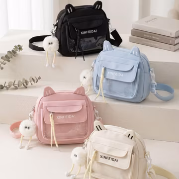 Cat Y2K Ita Bag Mini Crossbody Transparent Pocket Korean Shoulder Bag