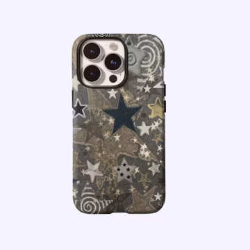 Stars Y2k Collage Phone Case,Celestial Patchwork Design Twinkle night Cover for iPhone 17, 16, 15, 14, 13, 12, 11, Samsung Galaxy S24 Ultra