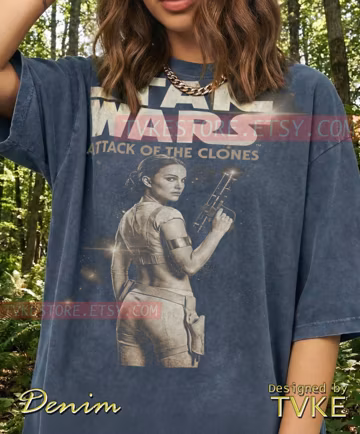 Attack Of The Clones Comfort Colors® Tshirt, Padme Amidala Tees, Galactic Sci-Fi Sweater, Retro Space Tanktop, Sparkling Movie Heroine