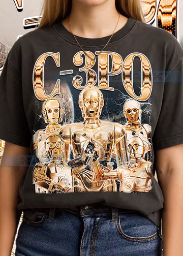 C-3PO T-Shirt, Vintage Protocol Droid St4r W4rs Character Sci-Fi Droid Tee, 90s Retro Throwback, C-3PO Sweater #saf