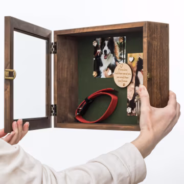 Wooden Photo Shadow Box | Personalized Dog Mom Gift | Pet Memorial Wall Decor