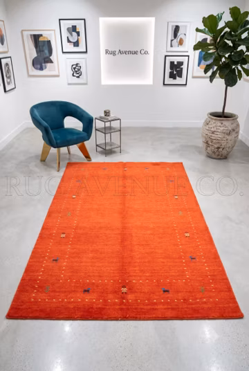 Handwoven Red Wool Area Rug | Folk Animal Motif Tribal Boho Carpet | Thick Pile Living Room Bedroom Decor'
