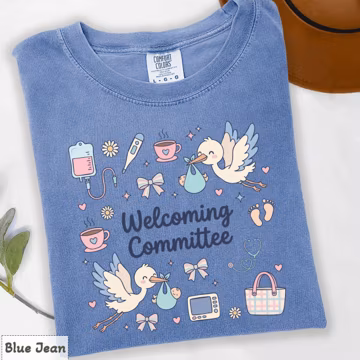 Labor and Delivery Nurse Shirt, Welcoming Committee Crewneck, Doodle L and D Nurse Sweater, Ob Nurse Shirt