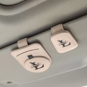 Personalized Leather Multifunctional Name Car Sunglasses Holder Magnetic Clip Daily Use New Car Birthday Gift for Car Owners