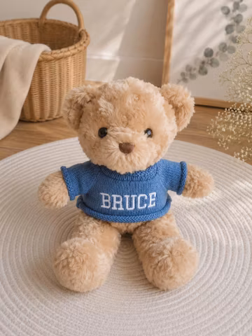 Custom Name Teddy Bear,Embroidered Sweater Comfort Toy, Baby Shower Keepsake,1605
