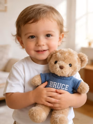 Personalized Teddy Bear with Embroidered Name,Custom Stuffed Animal,New Baby Gift,1st Birthday Gift,Personalised Gift for Kids,1605
