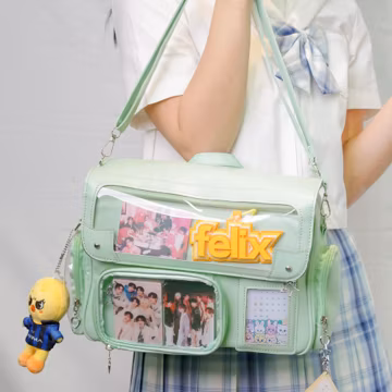 Kpop Ita BagBackpack & Crossbody Bag Anime Ita Bag, Pin Display Window Bag, Cosplay Kawaii Bag